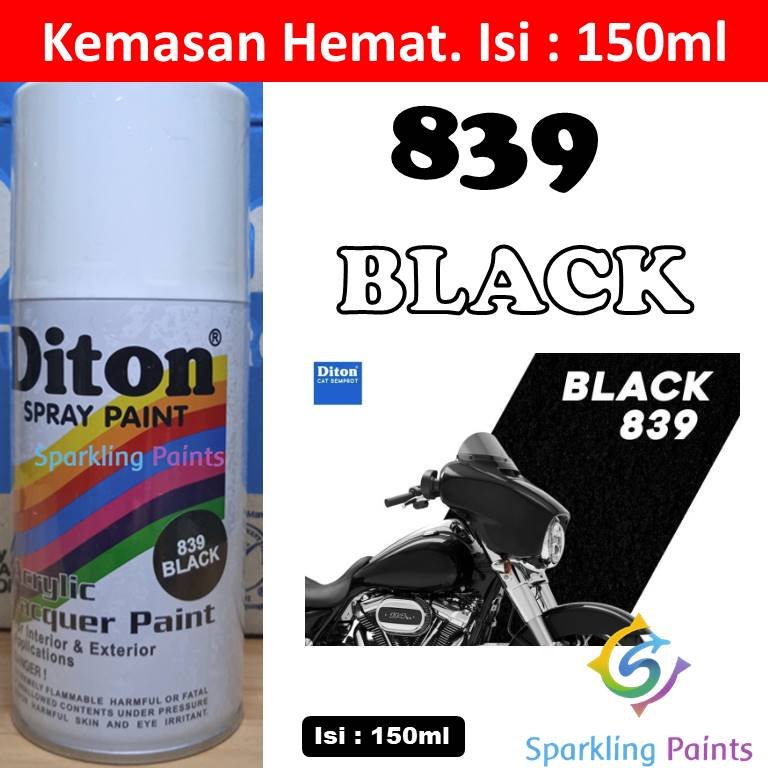 DITON - BLACK 839 HITAM GLOSSY - 150ML